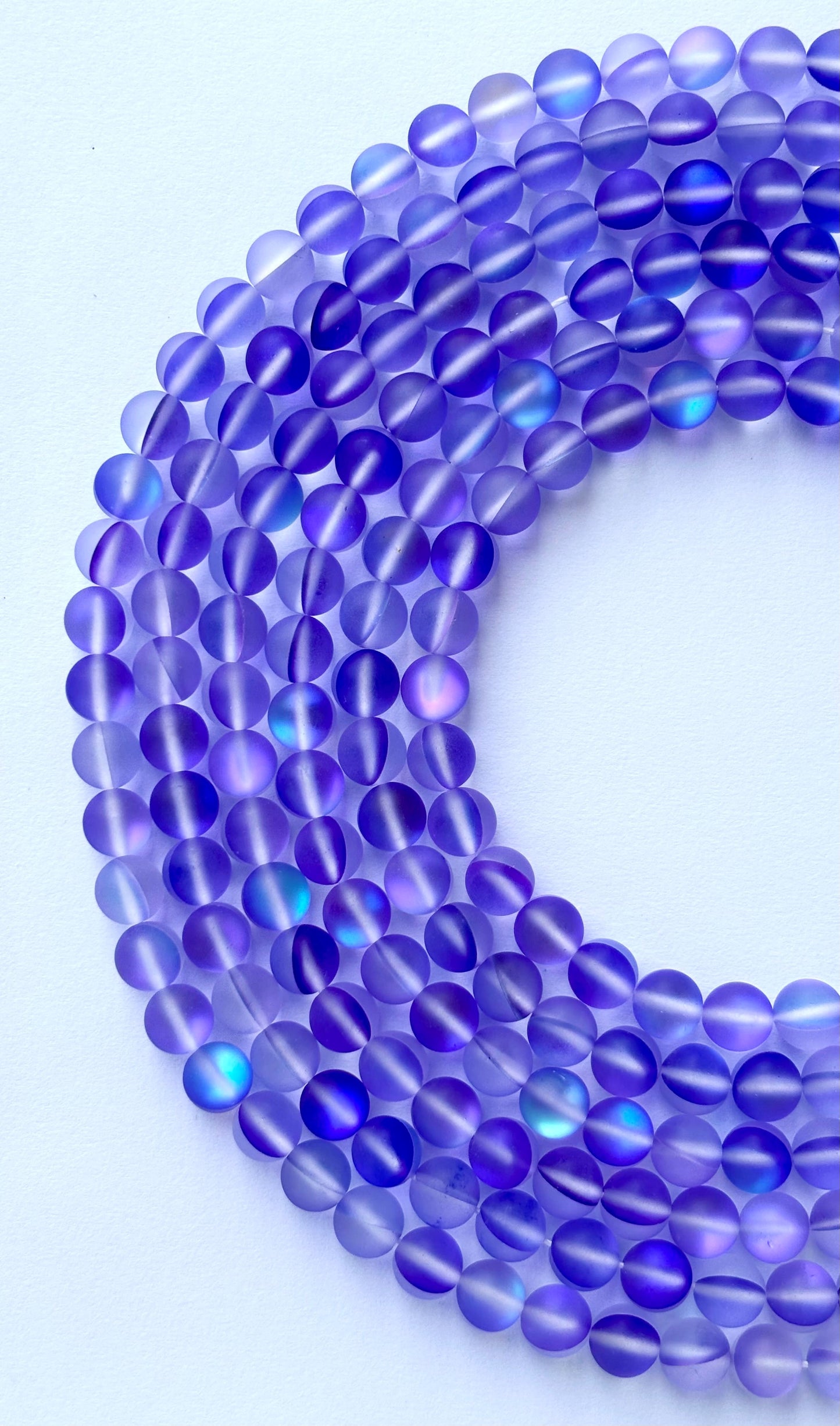 Matte Indigo Aura Quartz Beads