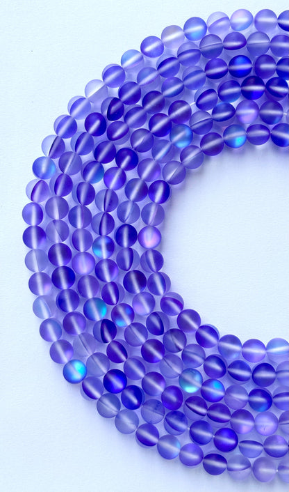 Matte Indigo Aura Quartz Beads