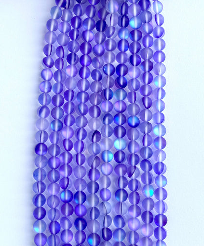 Matte Indigo Aura Quartz Beads