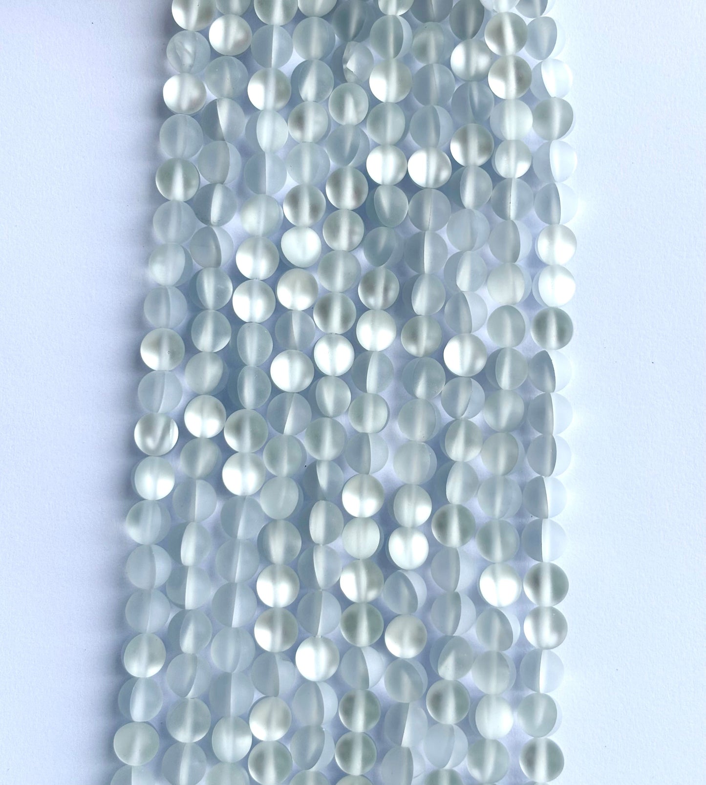 Matte Light Grey Aura Quartz Beads