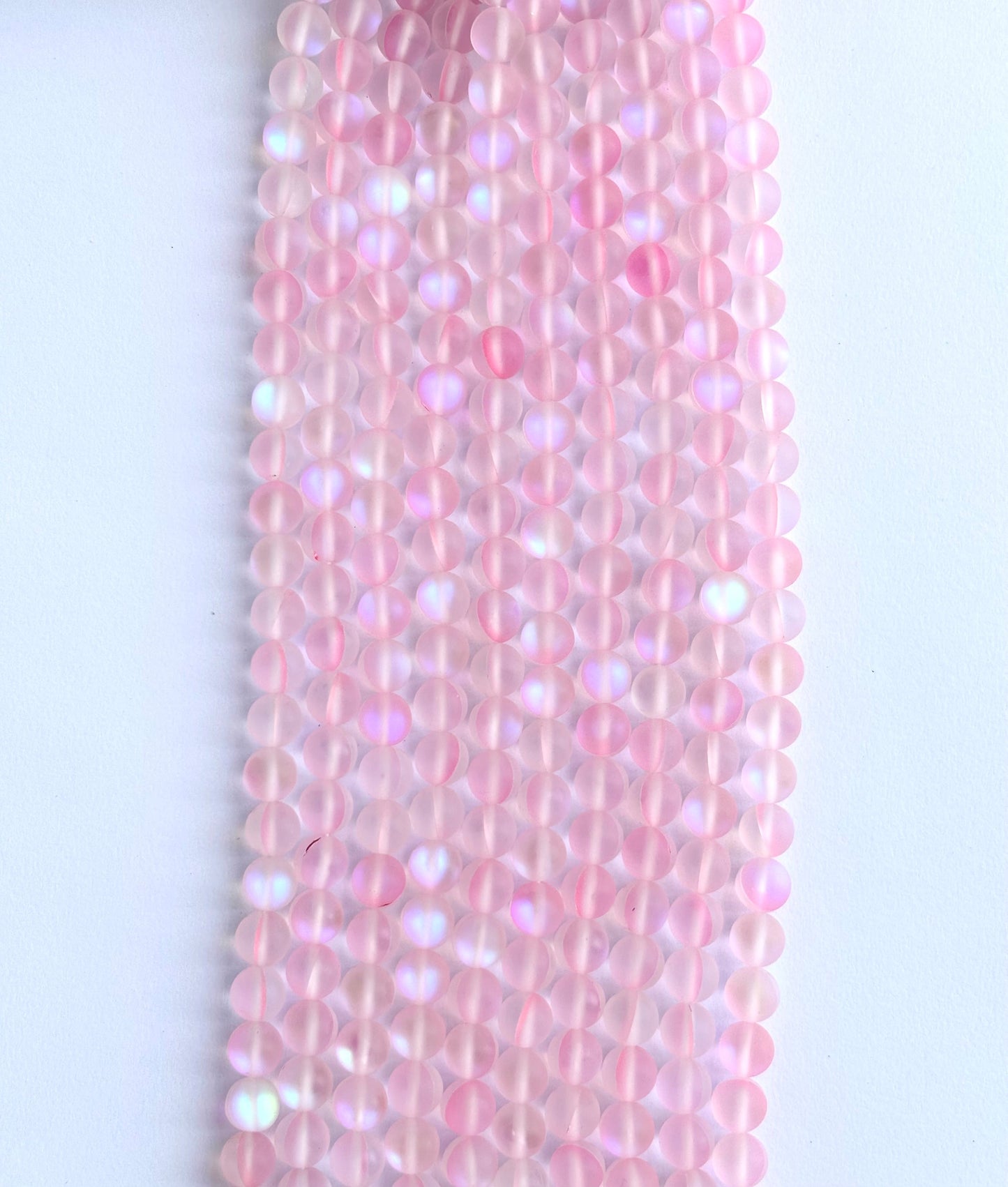 Matte Light Pink Aura Quartz Beads