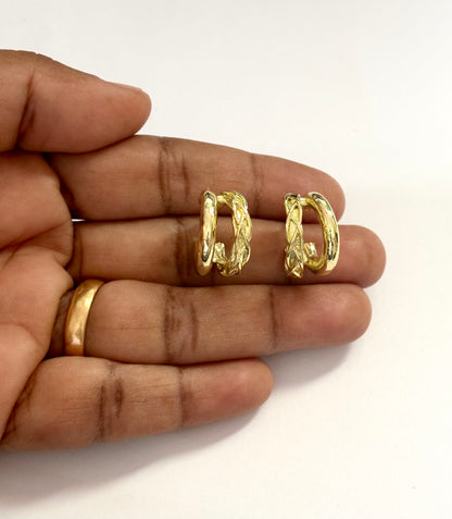 Chunky Gold Woven Hoop Earrings