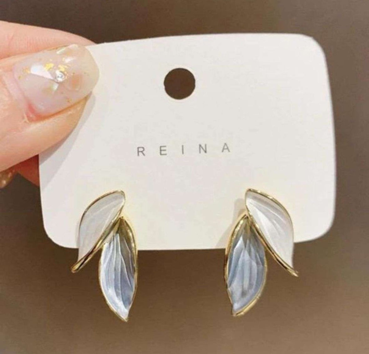 Opal Leaf Stud Earrings