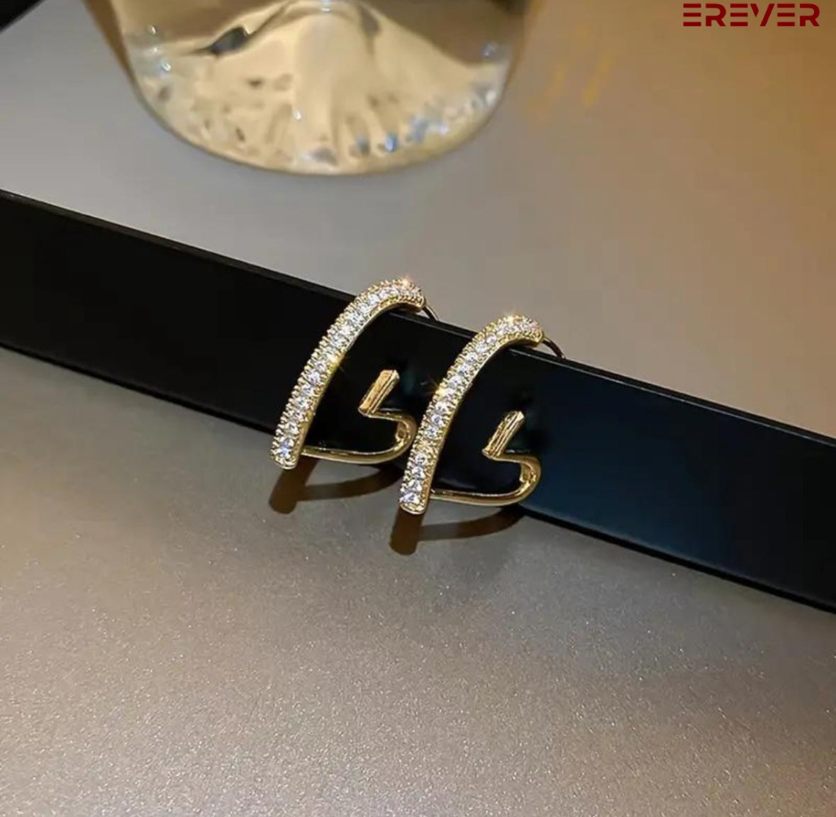 Crystal Pave Heart Hoop Earrings