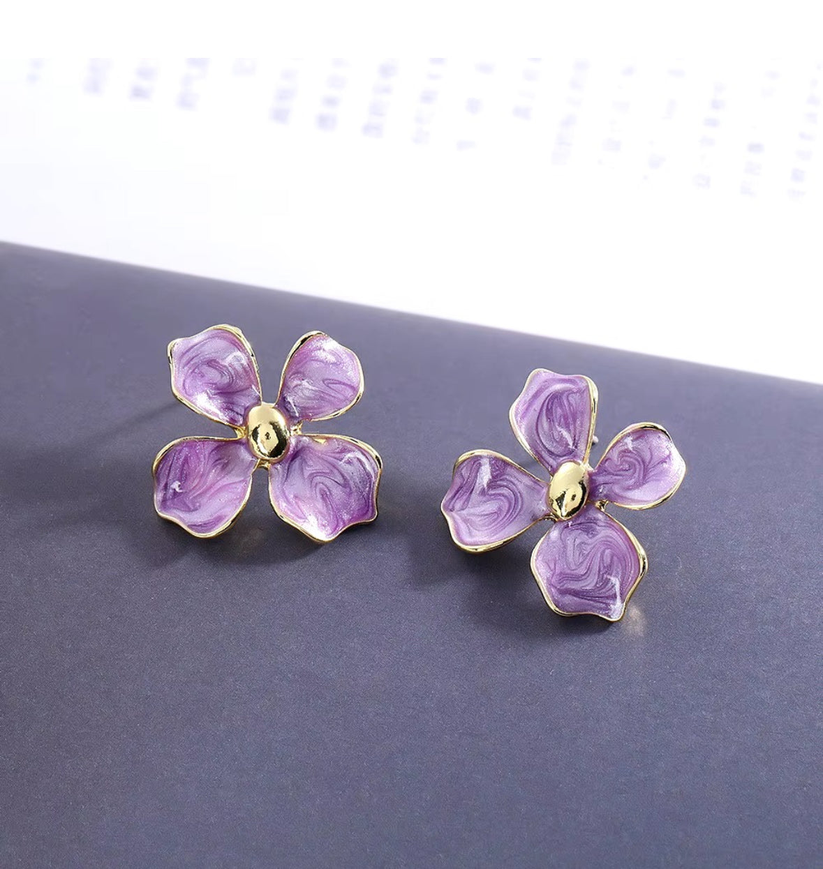 Lilac Flower Stud Earrings