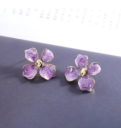 Lilac Flower Stud Earrings