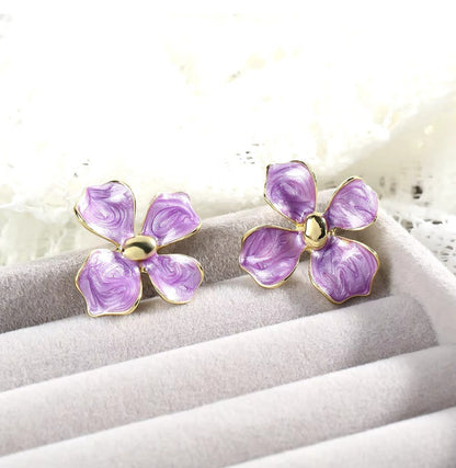 Lilac Flower Stud Earrings