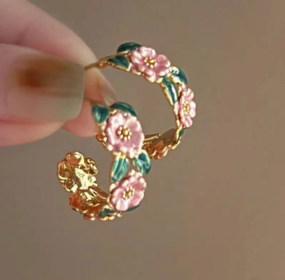 Floral Hoop Earrings