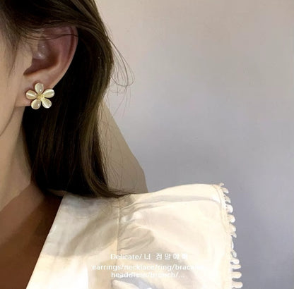 Opal Flower Stud Earrings