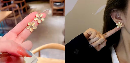 Opal Flower Stud Earrings