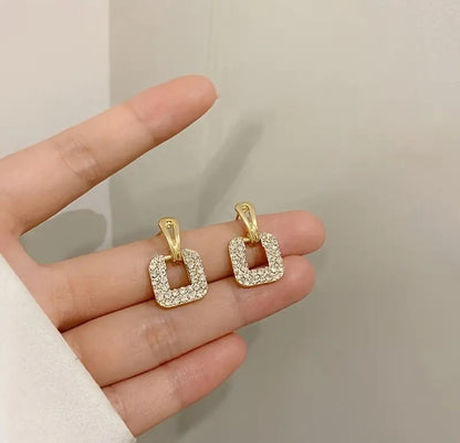 Square Crystal Drop Earrings