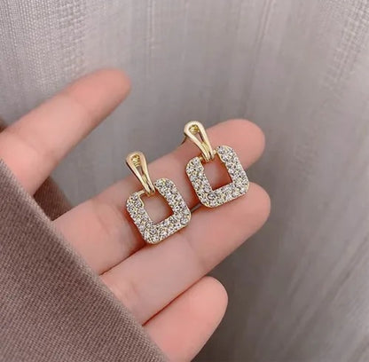 Square Crystal Drop Earrings