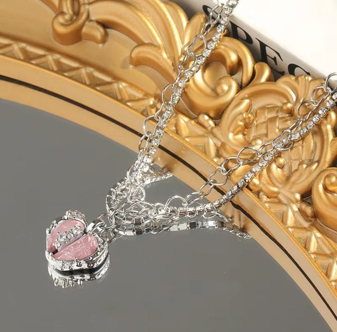 Y2K Pink Heart Necklace