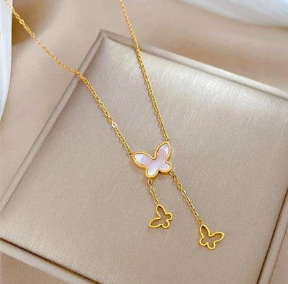 Gold Butterfly Y-Necklace