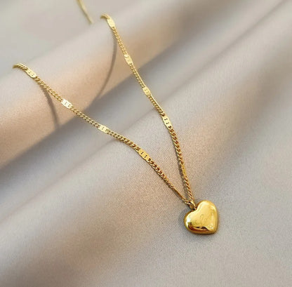 Engraved Gold Heart Necklace