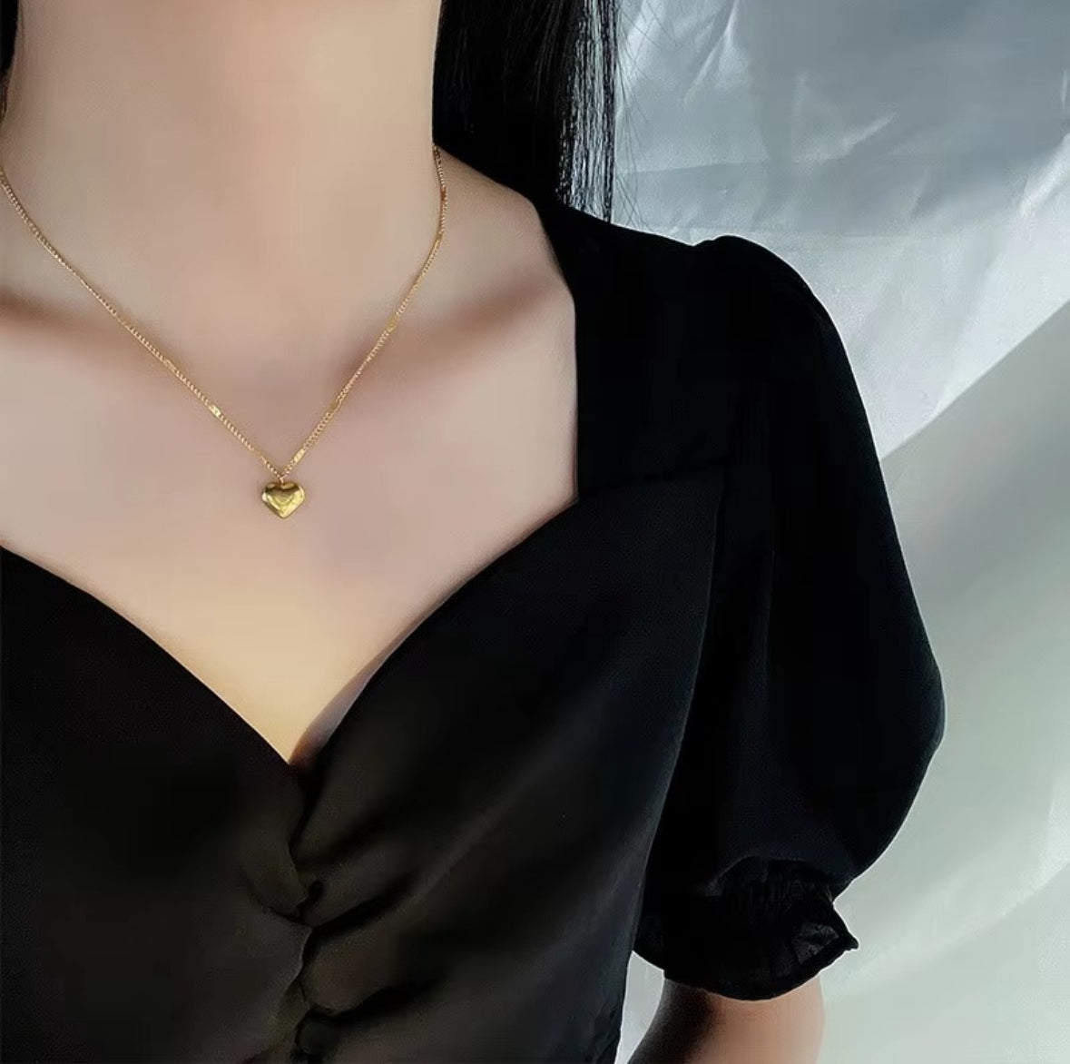 Engraved Gold Heart Necklace
