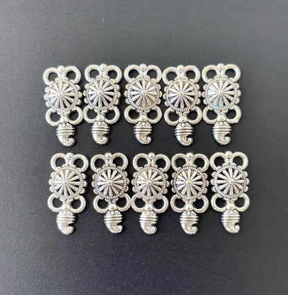 Rectangle Oxidized Silver Connector Charms