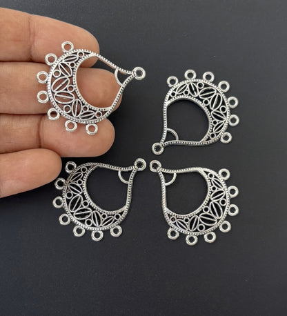 Antique Silver Waterdrop Chandelier Connectors