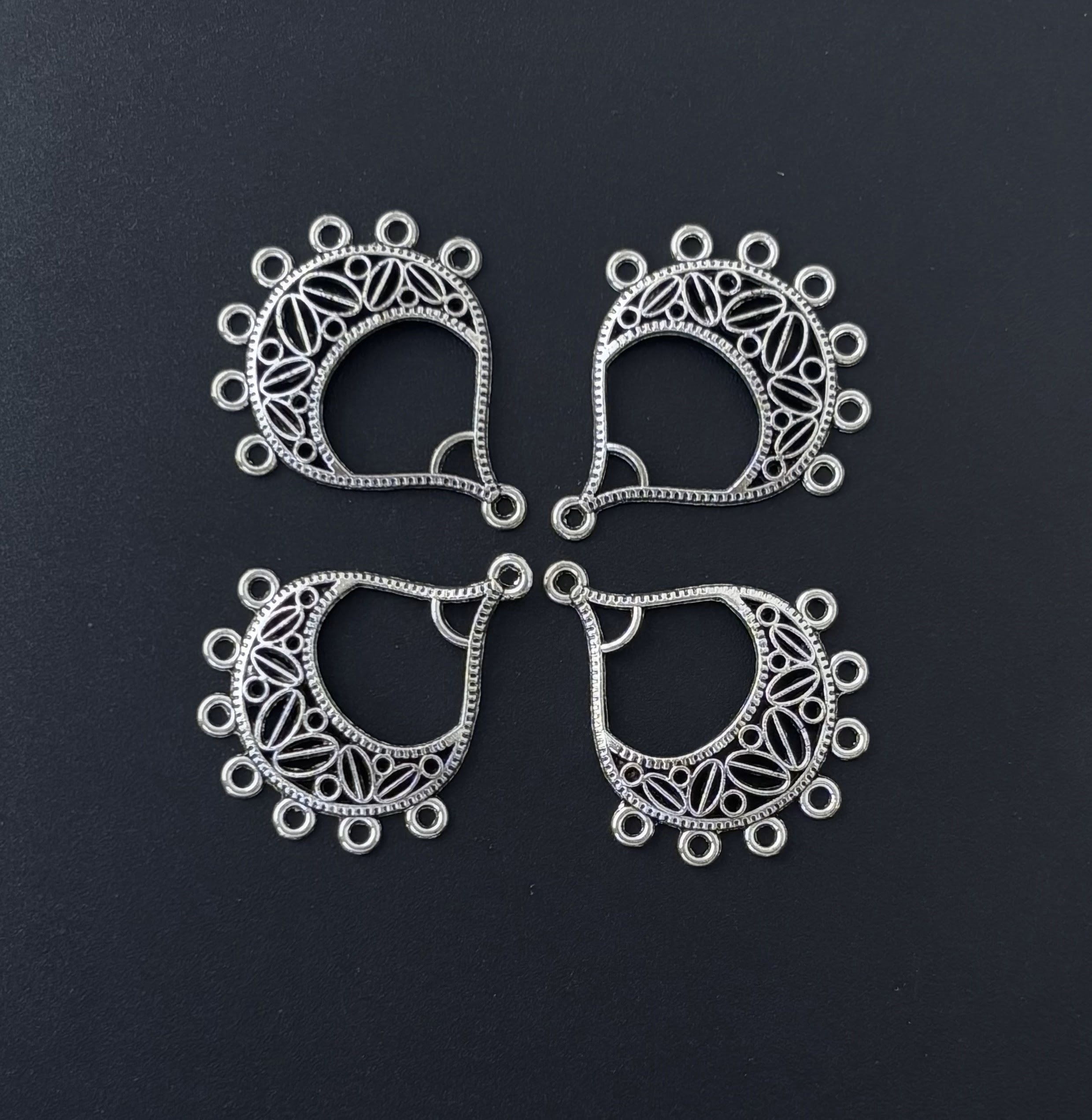 Antique Silver Waterdrop Chandelier Connectors