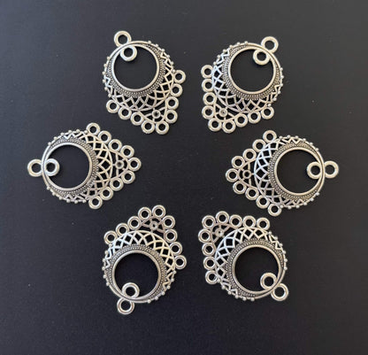 Antique Silver Chandelier Earring Findings and Connectors