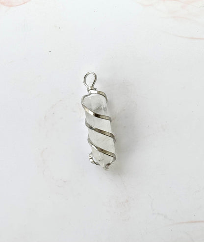 Clear Quartz Crystal Point Pendant
