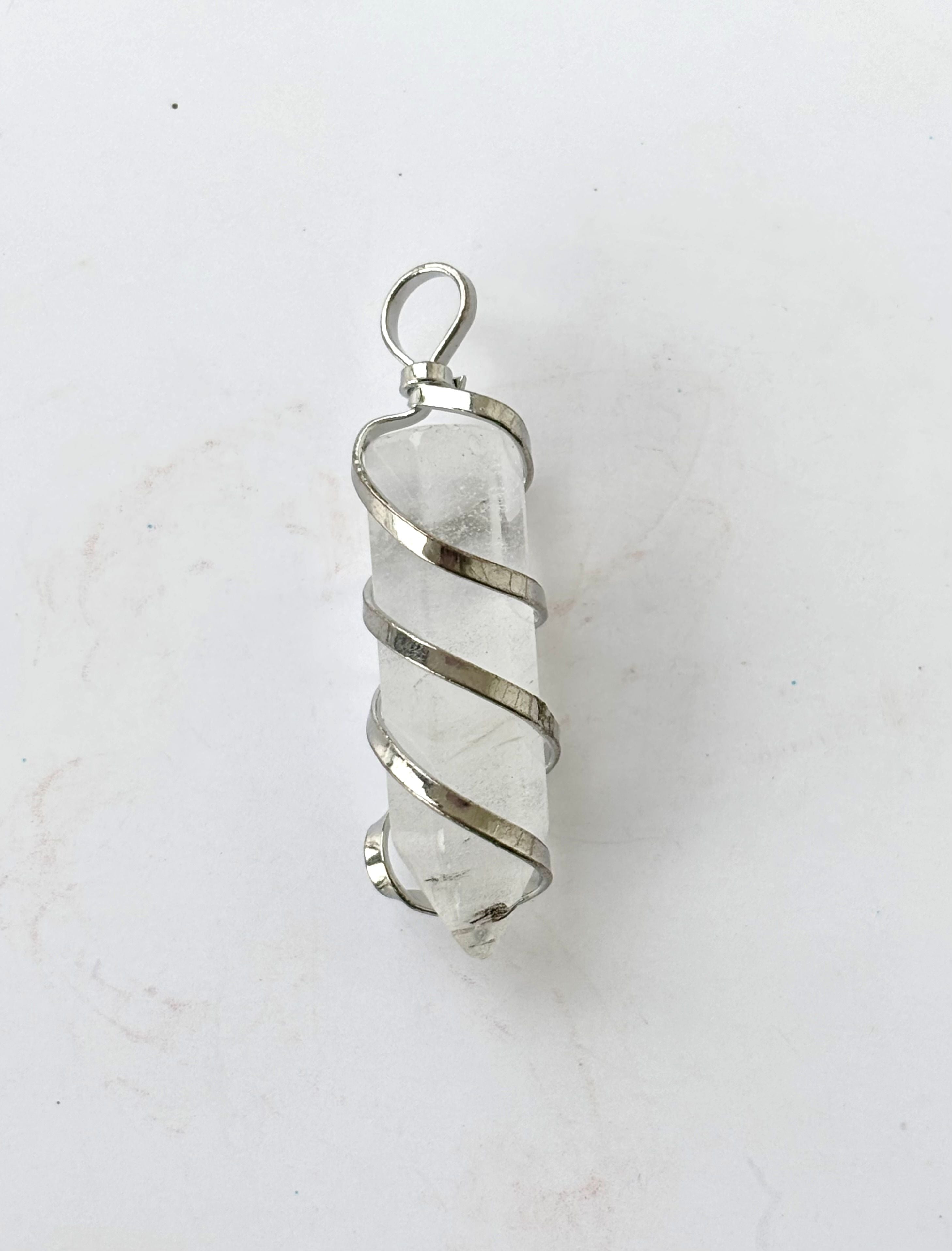 Clear Quartz Crystal Point Pendant