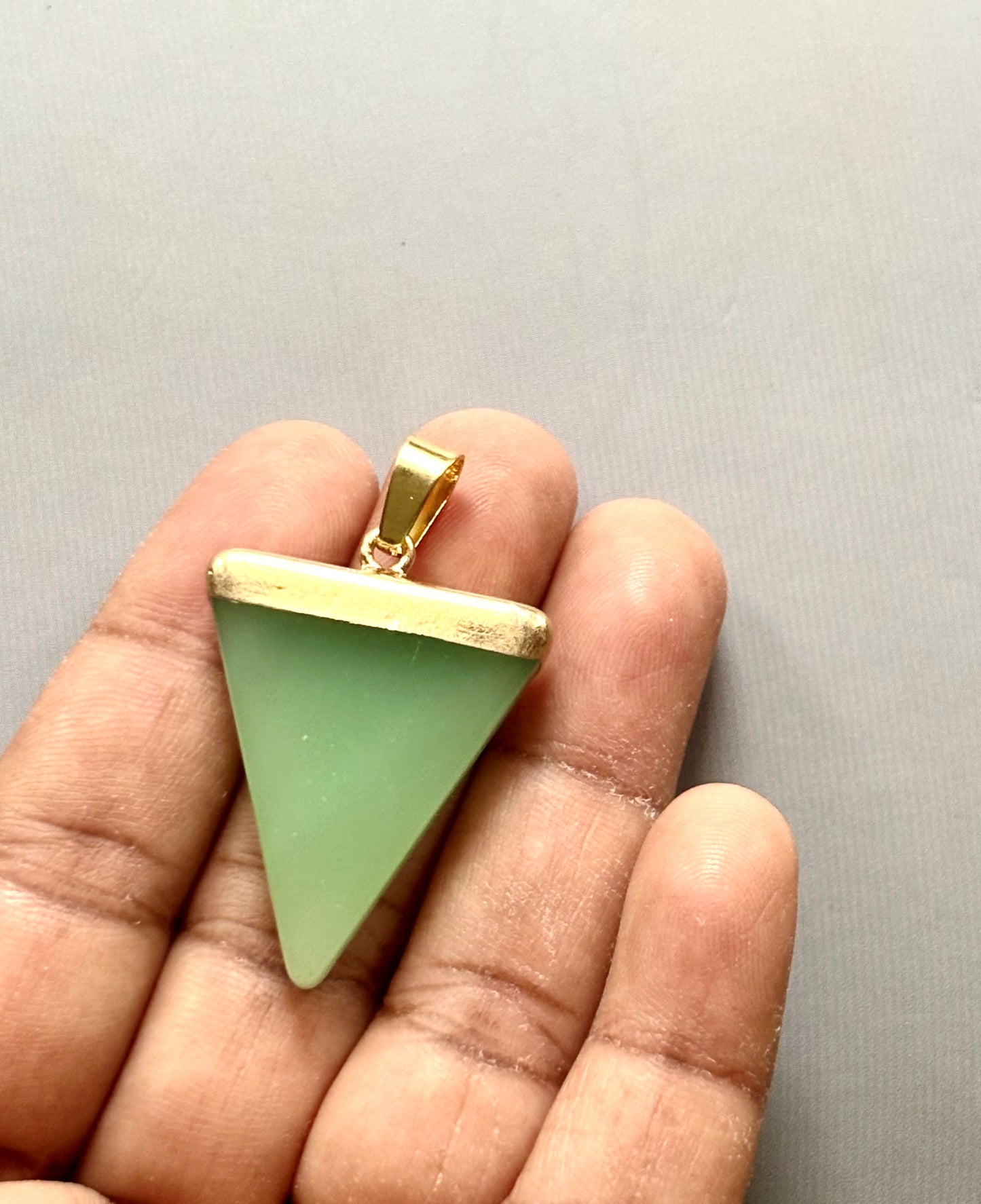 Green Aventurine Triangle Pendant
