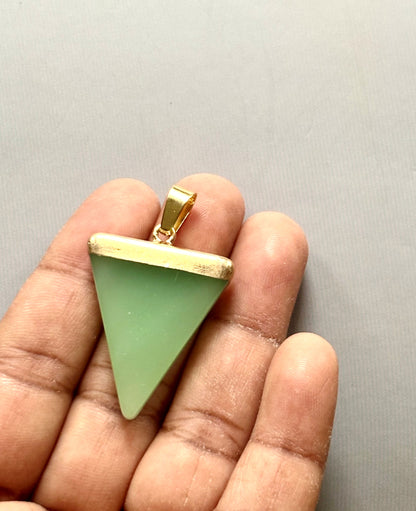 Green Aventurine Triangle Pendant