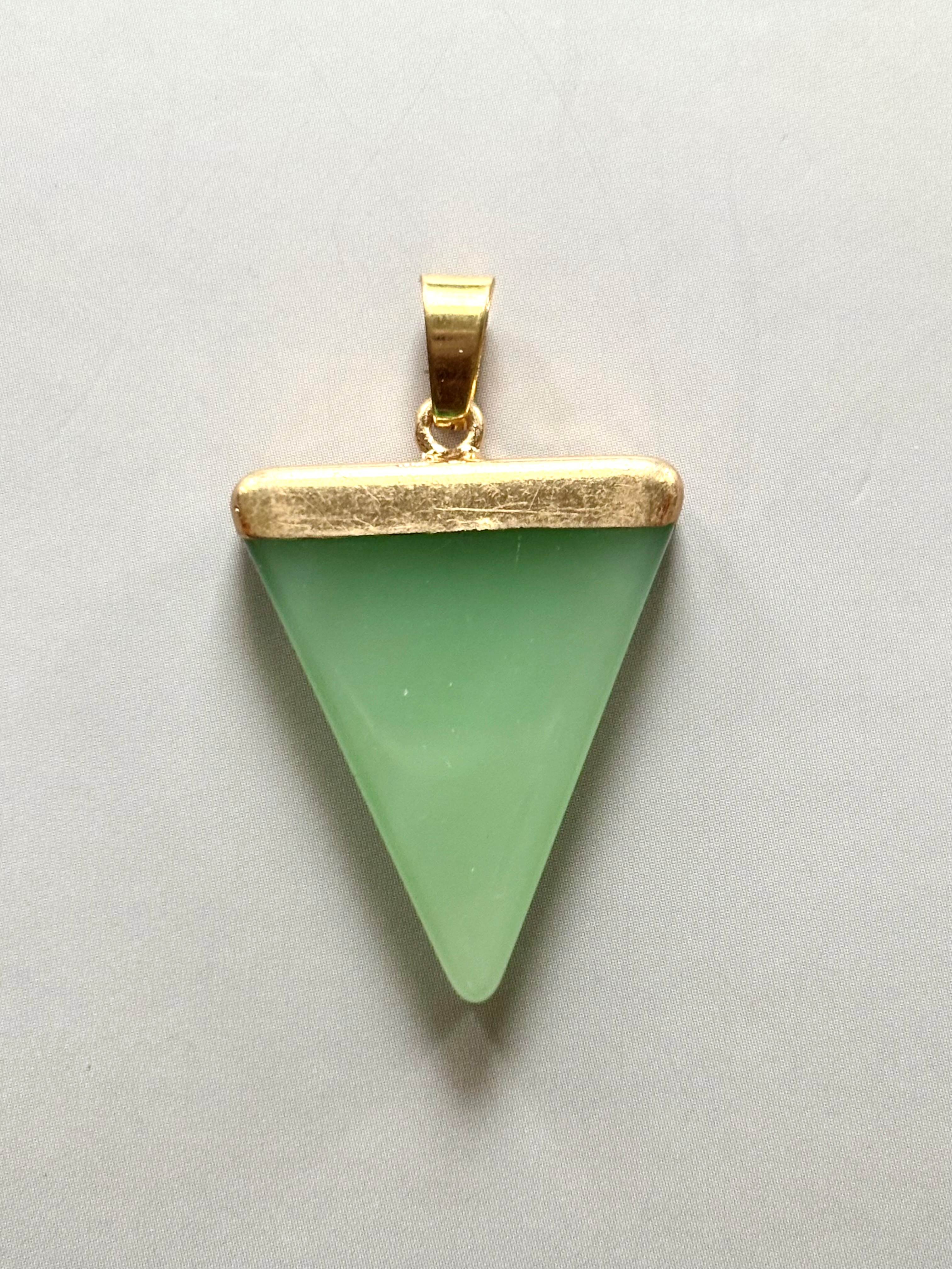 Green Aventurine Triangle Pendant