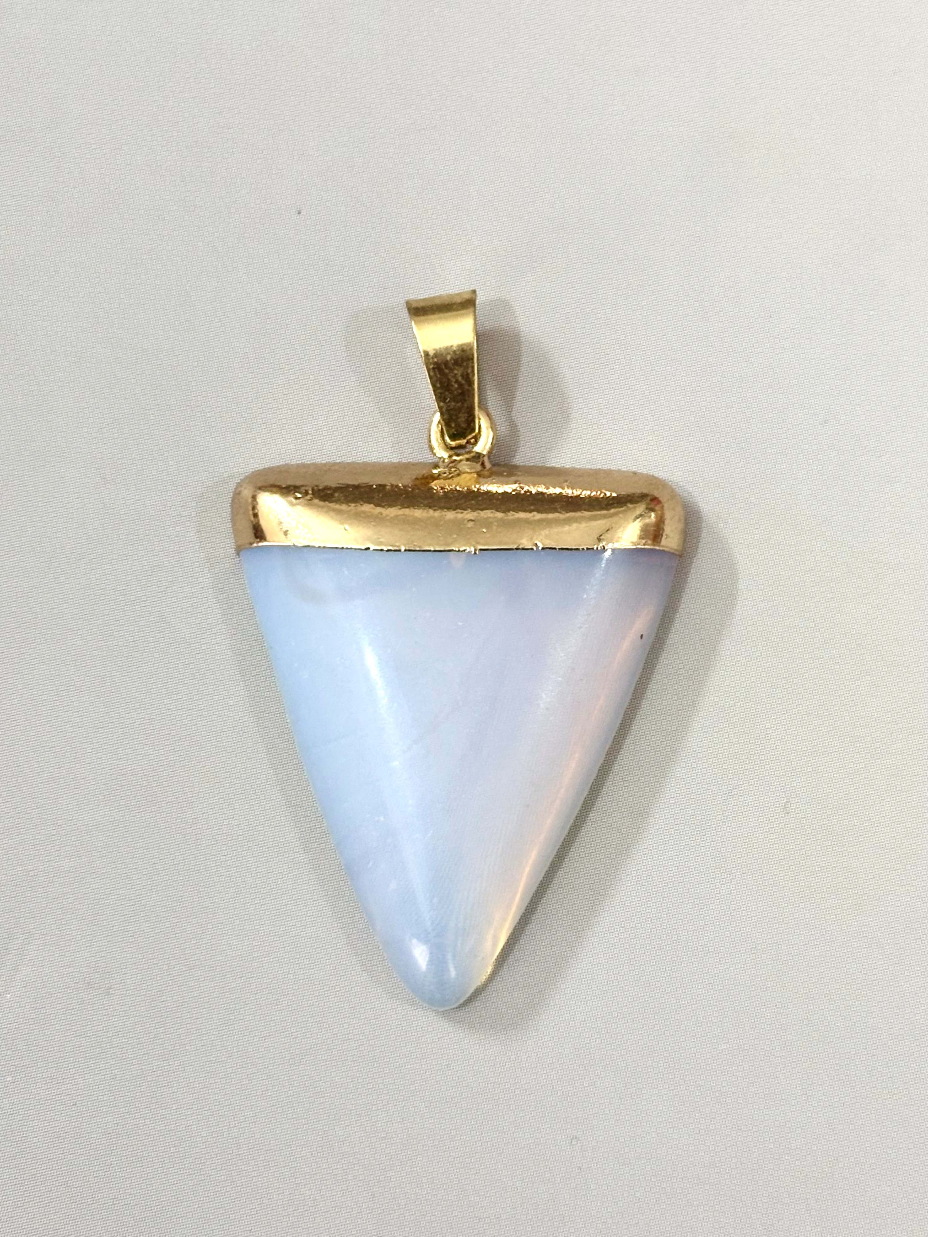 White Opal Triangle Pendant
