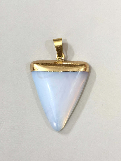 White Opal Triangle Pendant
