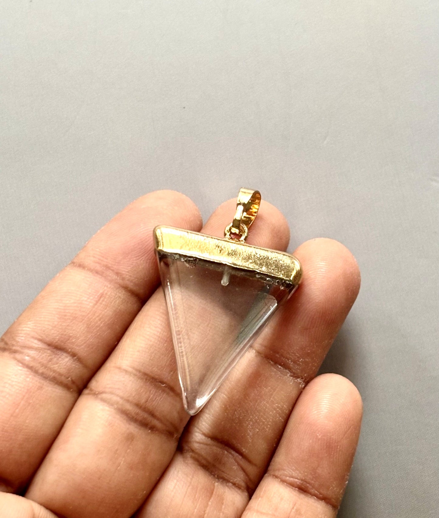 Clear Quartz Triangle Pendant