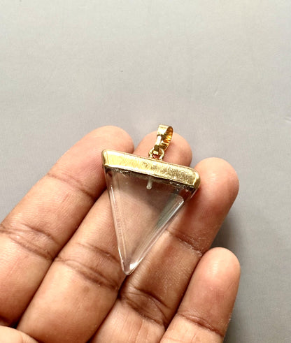 Clear Quartz Triangle Pendant