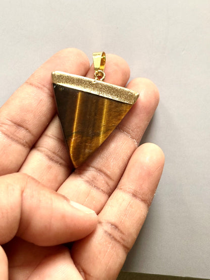 Tiger's Eye Triangle Pendant