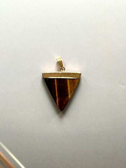 Tiger's Eye Triangle Pendant