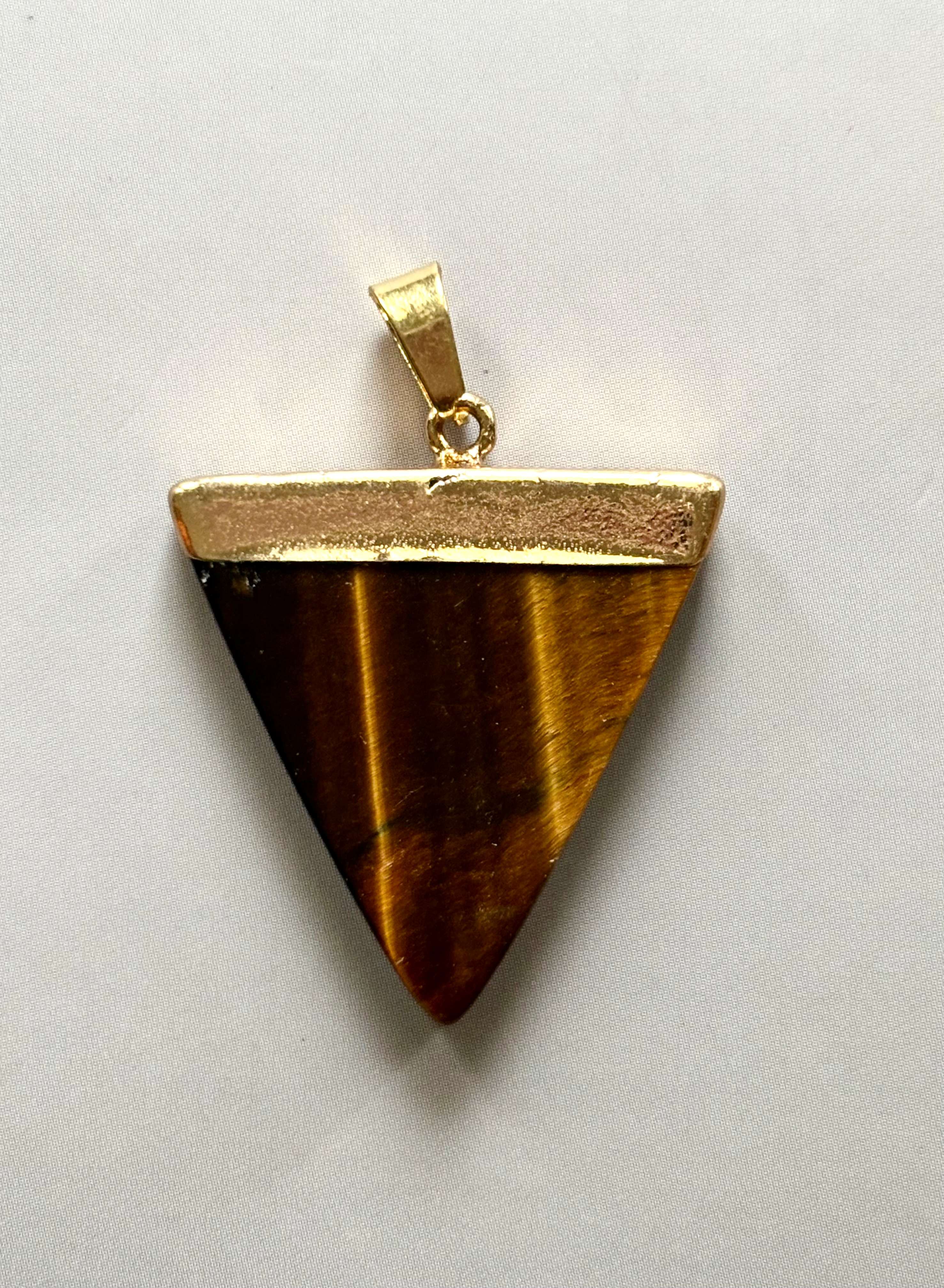 Tiger's Eye Triangle Pendant
