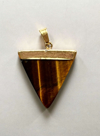Tiger's Eye Triangle Pendant