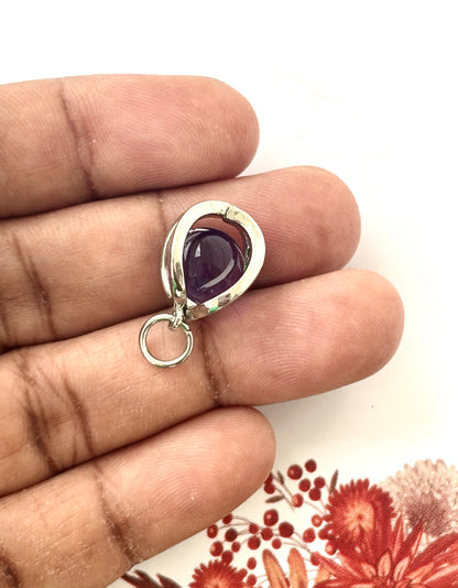 Tiny Deep Purple Amethyst Teardrop Pendant