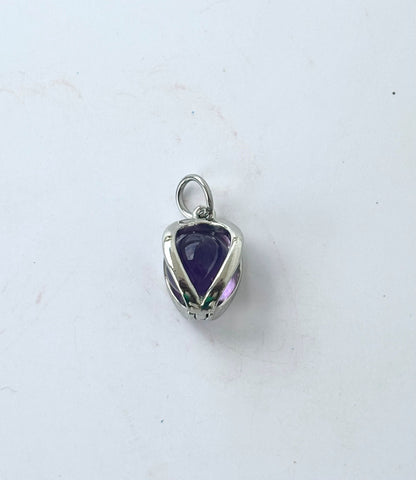Tiny Deep Purple Amethyst Teardrop Pendant