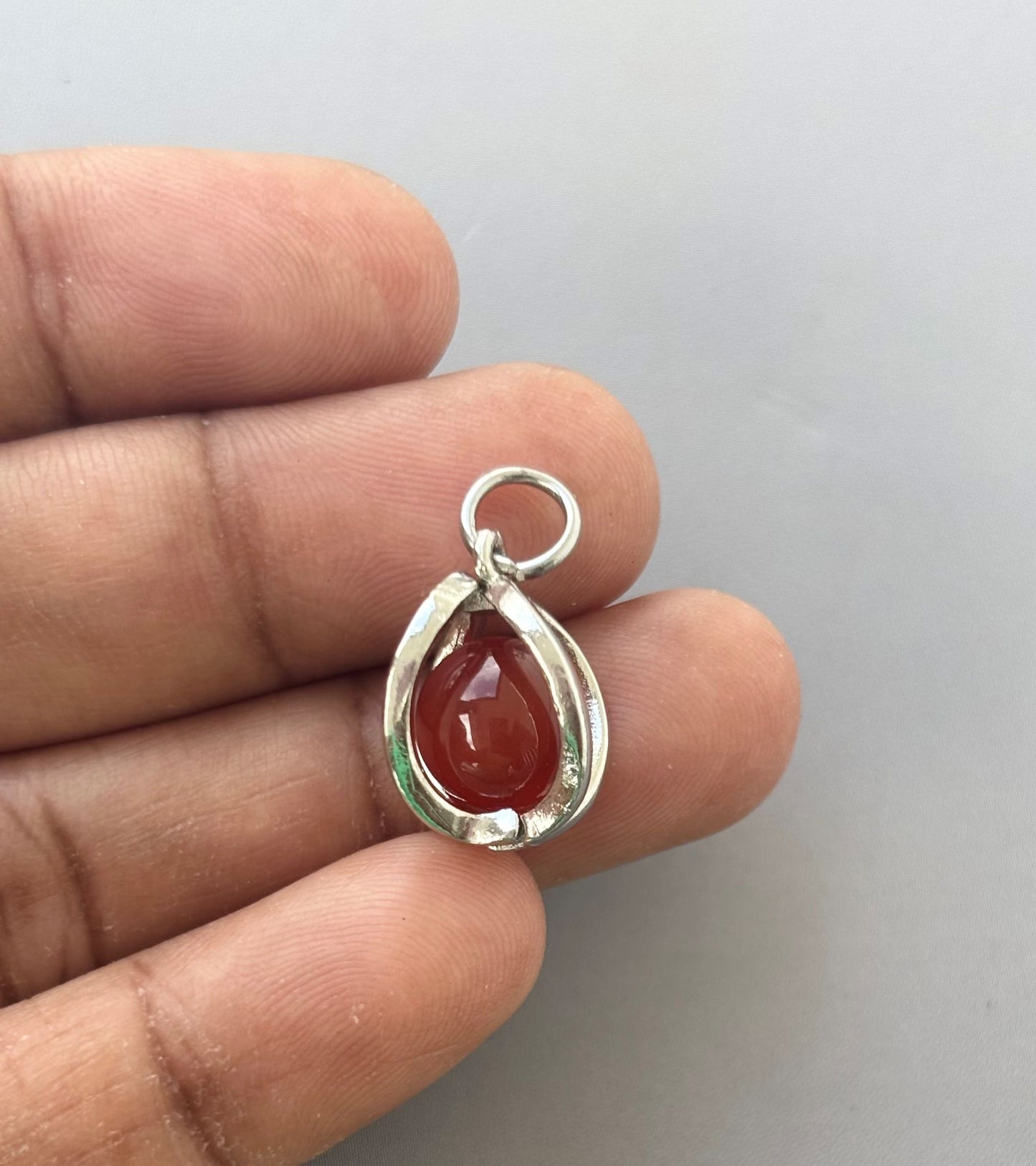 Tiny Carnelian Teardrop Pendant
