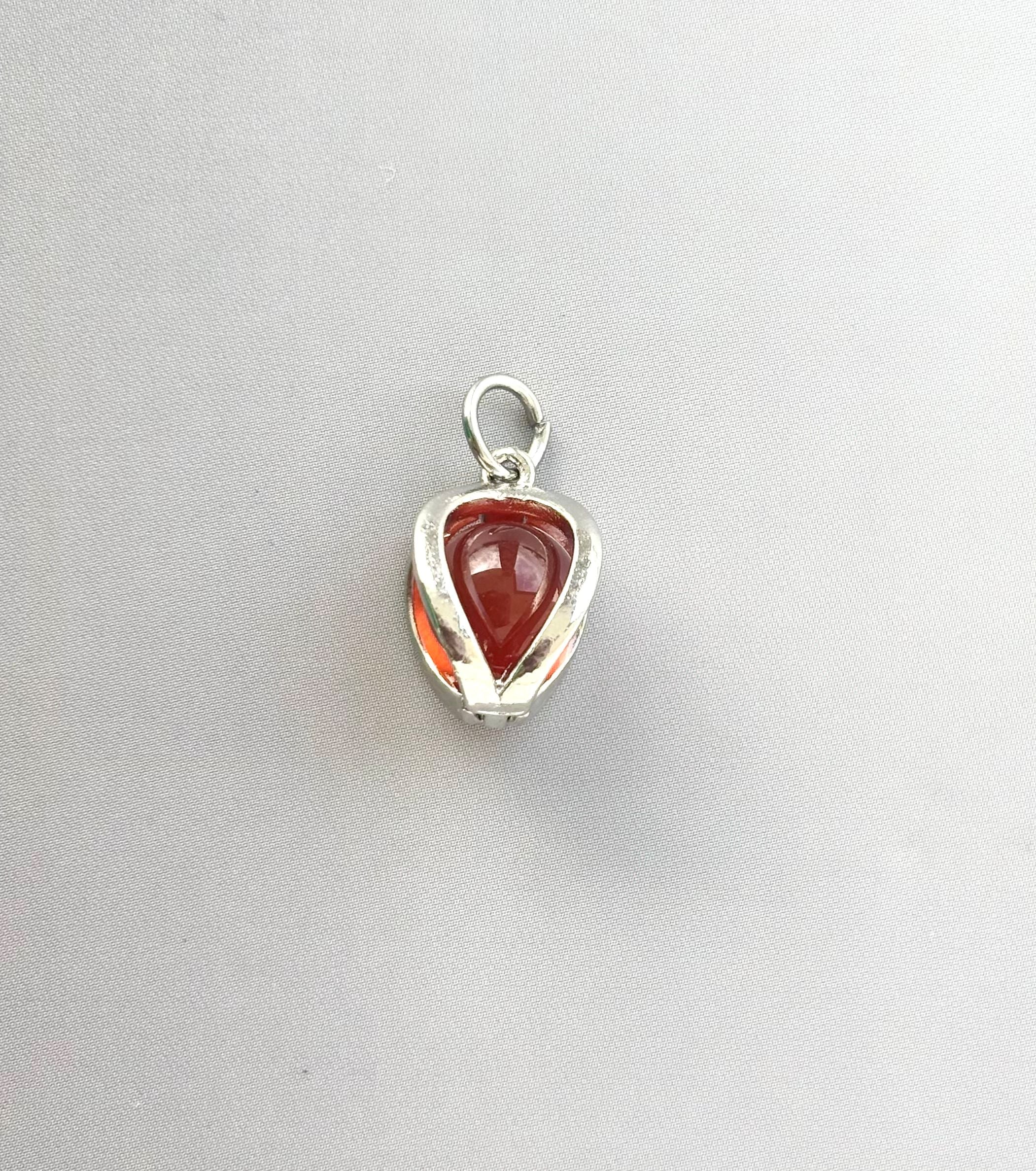 Tiny Carnelian Teardrop Pendant