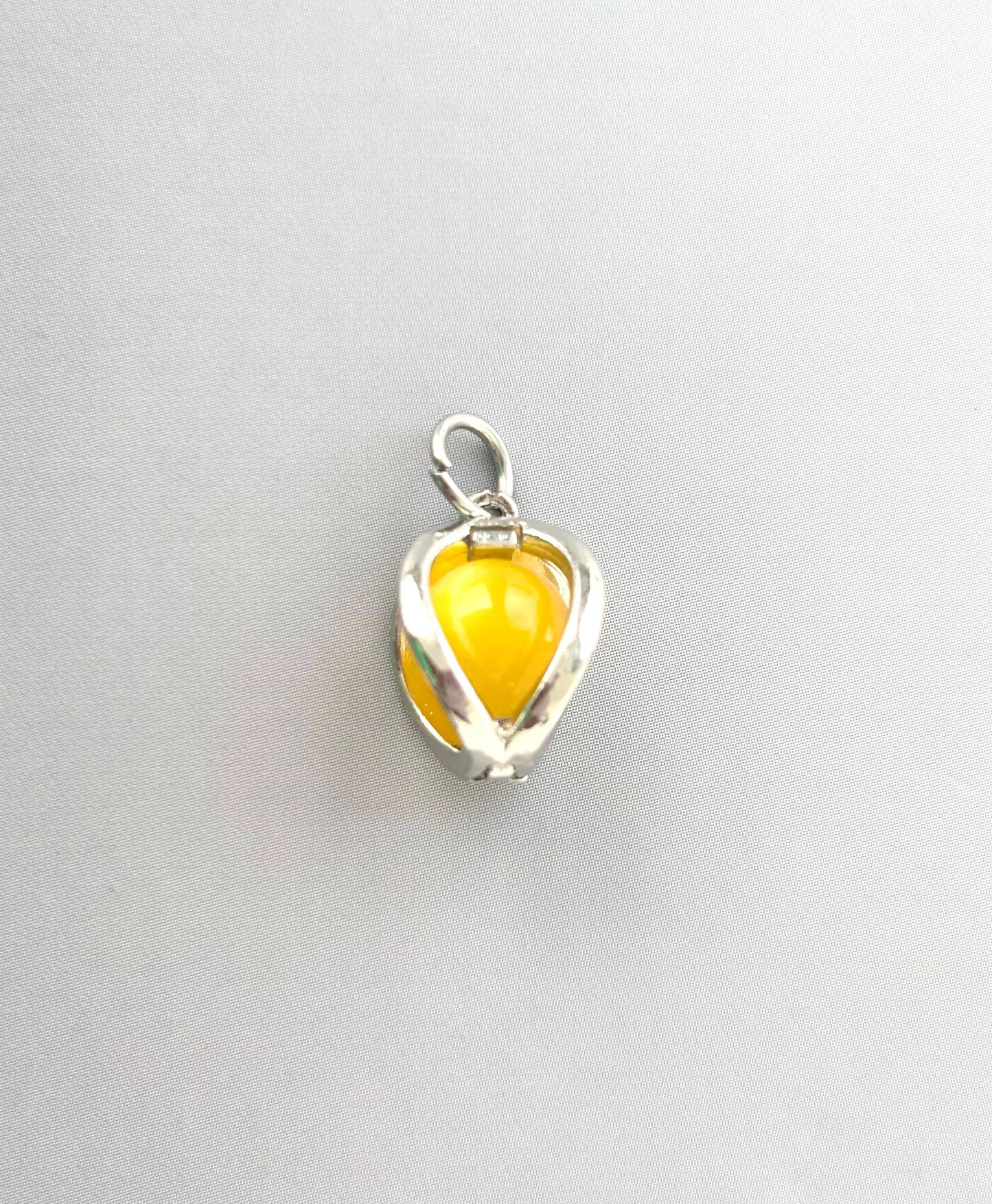 Tiny Yellow Jade Teardrop Pendant
