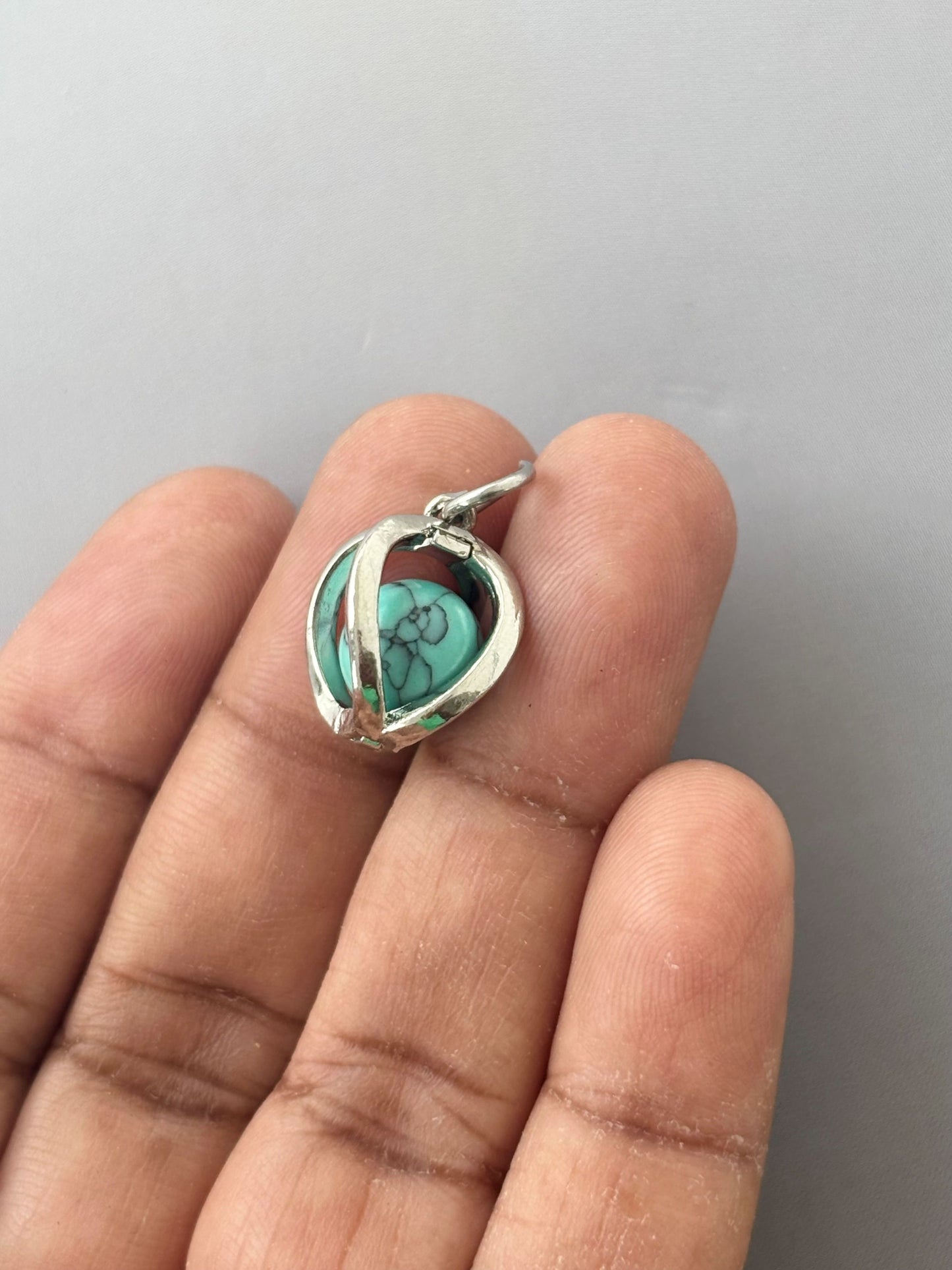 Tiny Turquoise Teardrop Pendant