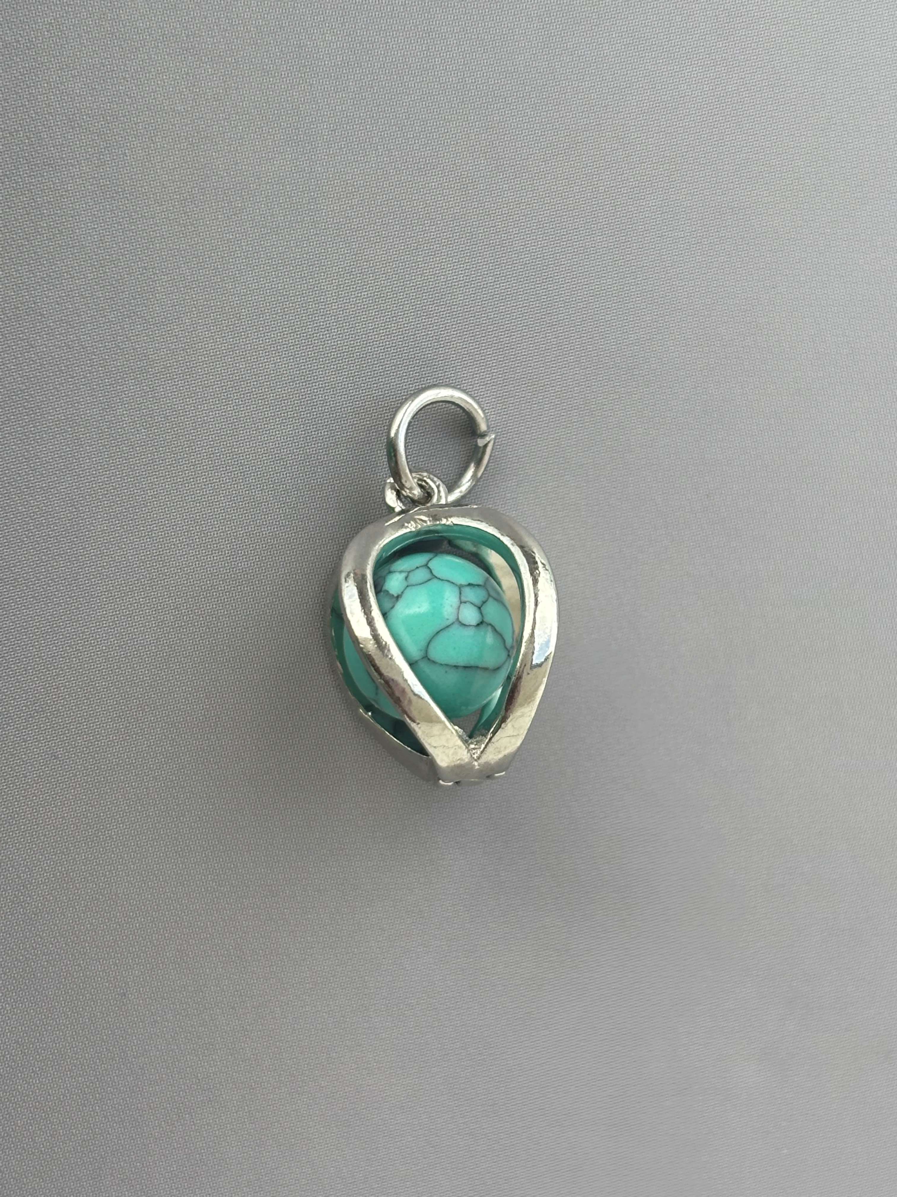 Tiny Turquoise Teardrop Pendant