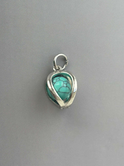 Tiny Turquoise Teardrop Pendant
