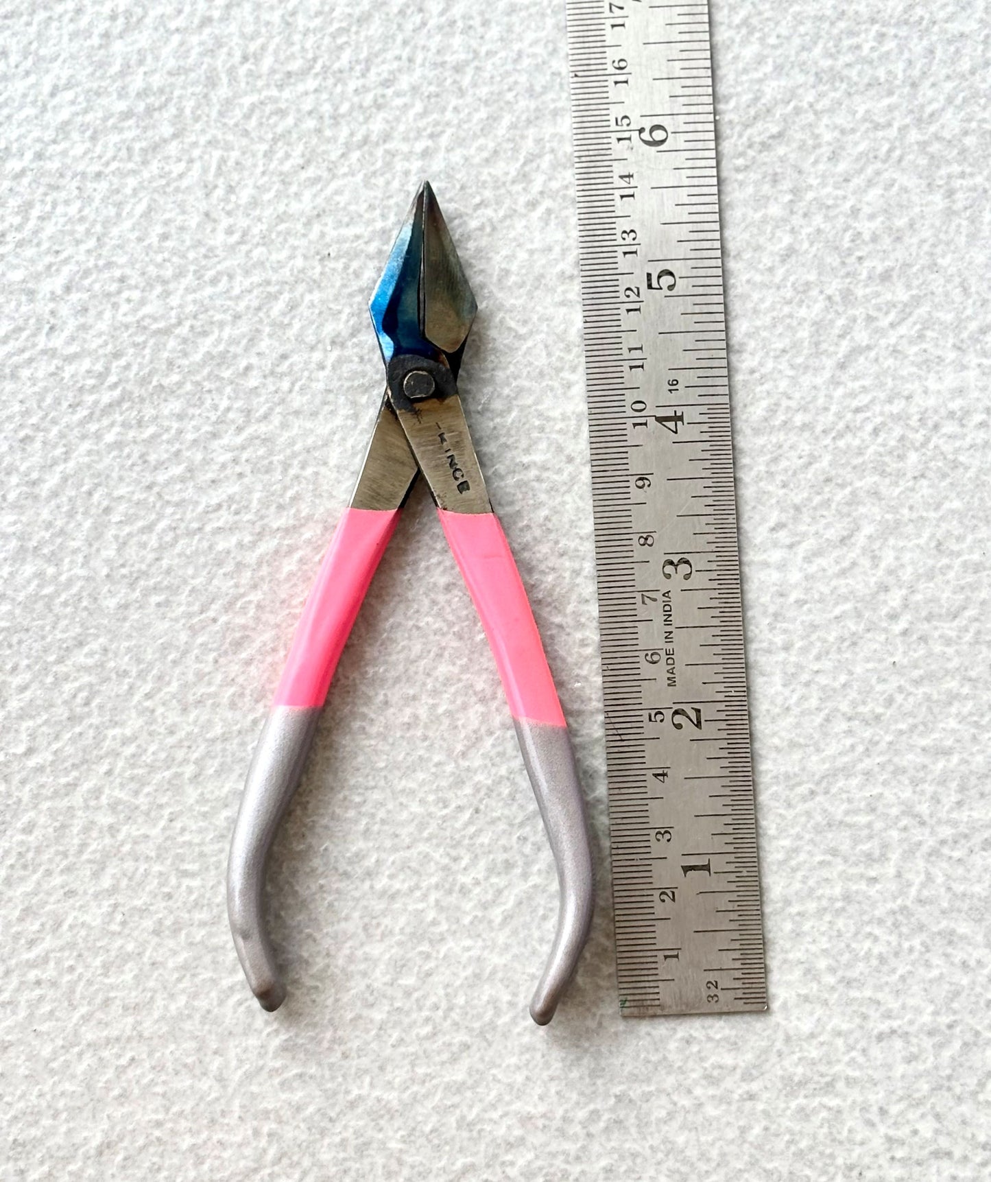 Jewelry Flush Nose Pliers - Pink and Silver Tone Beading Tool