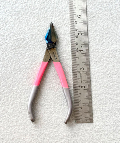 Jewelry Flush Nose Pliers - Pink and Silver Tone Beading Tool