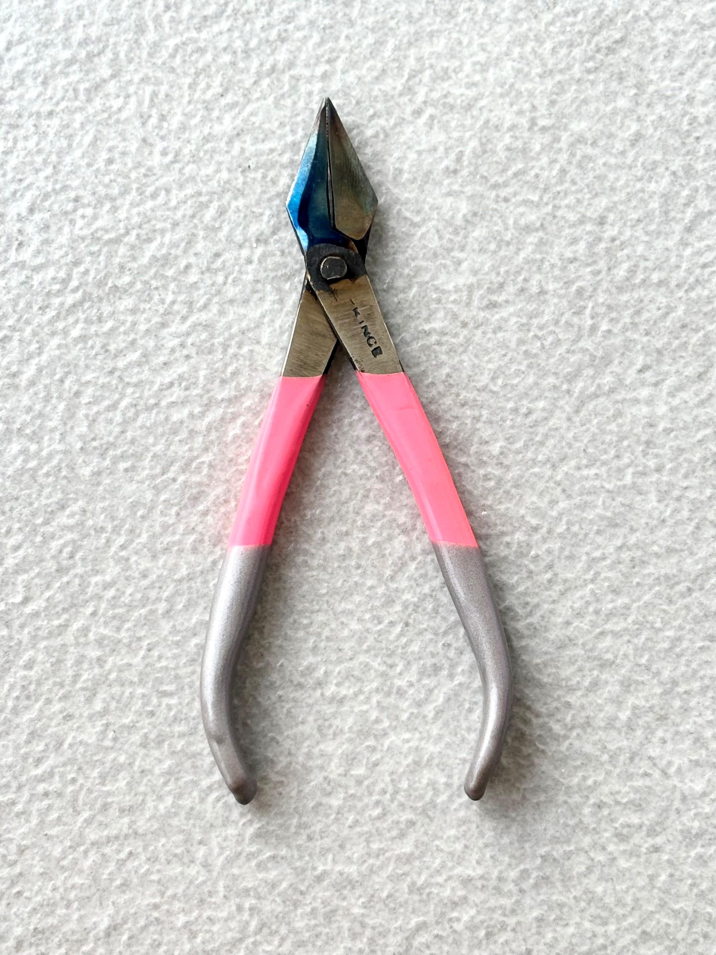 Jewelry Flush Nose Pliers - Pink and Silver Tone Beading Tool