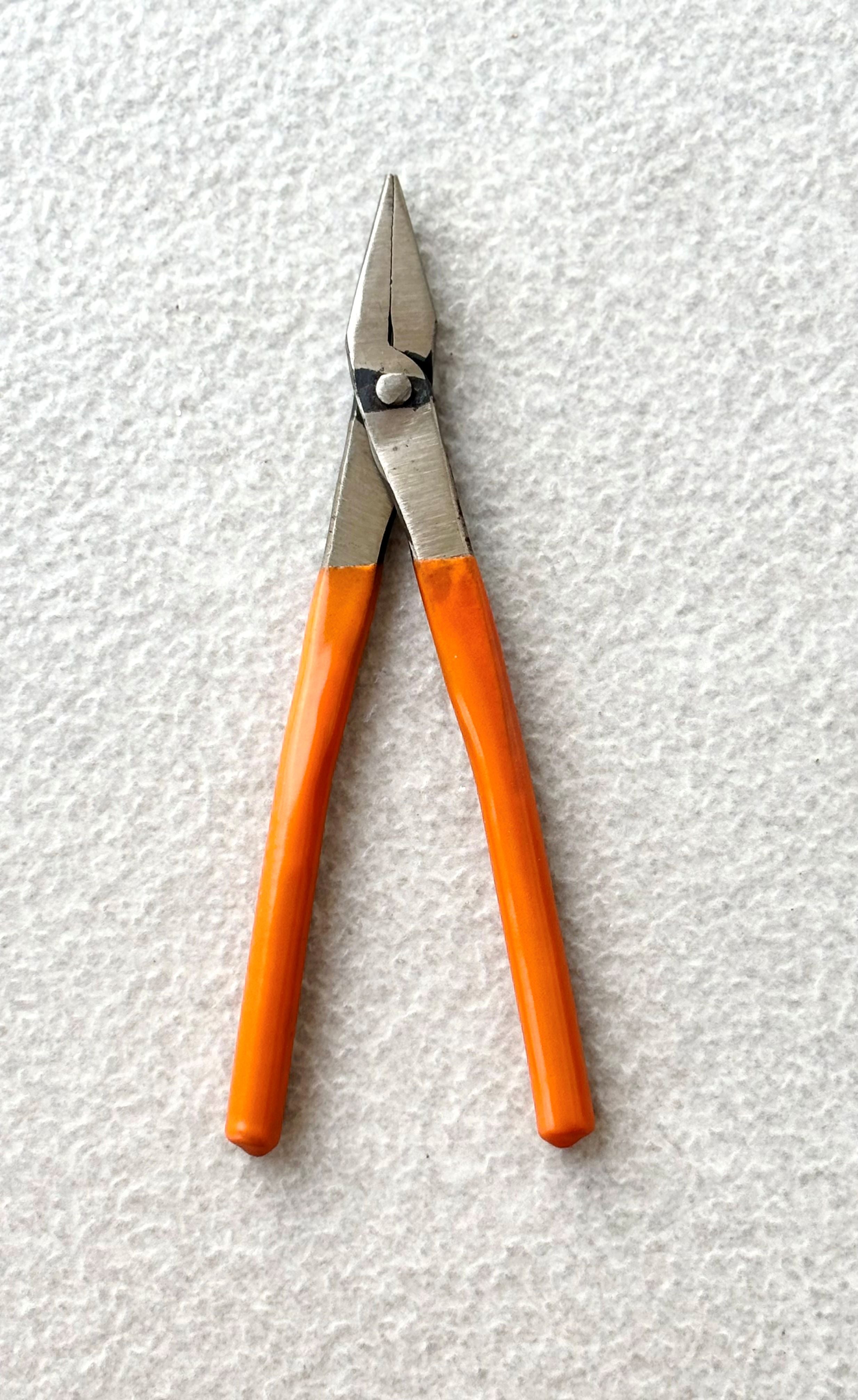 Jewelry Flat Nose Pliers - Orange Handle Beading Tool