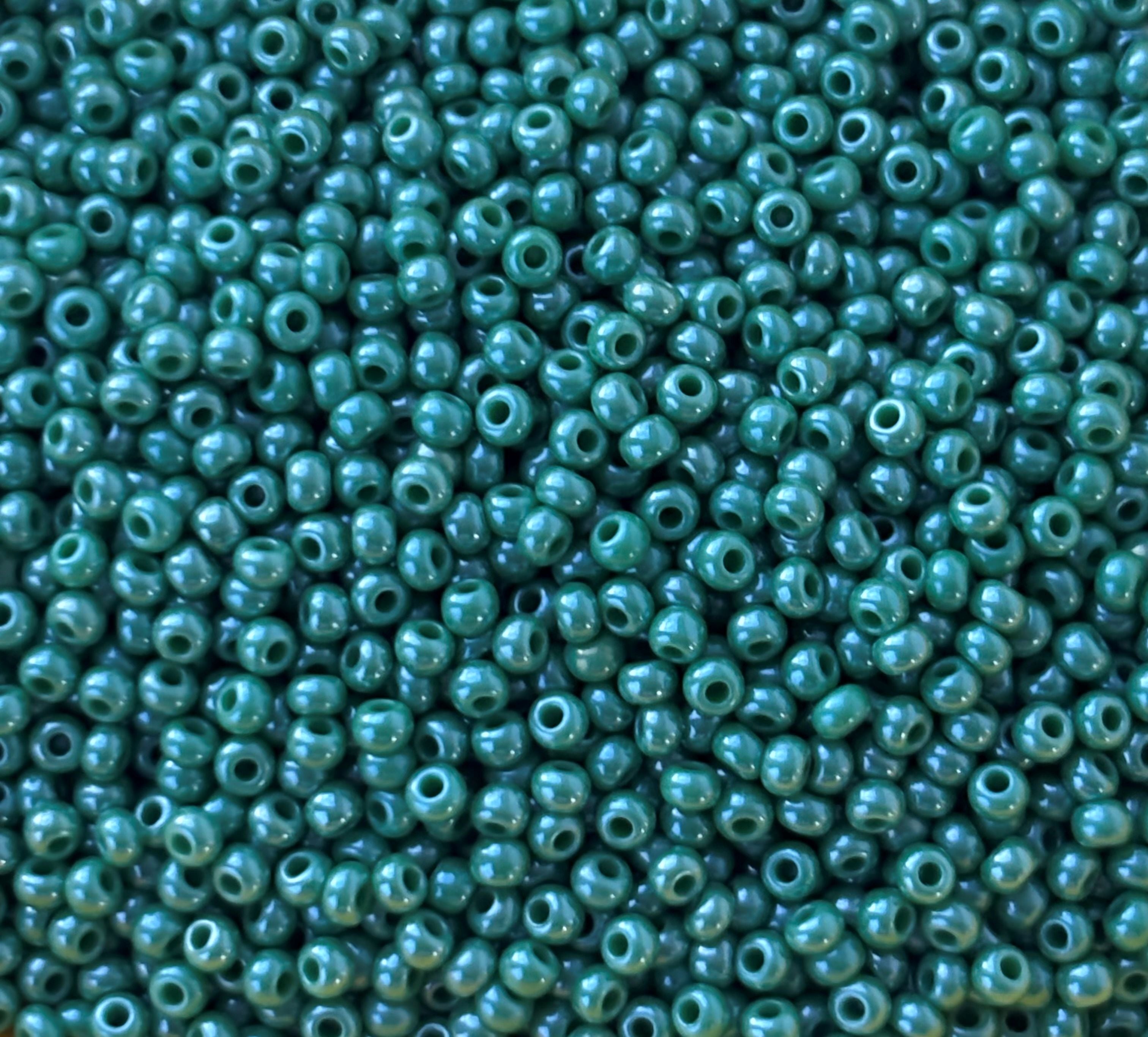 Preciosa Teal Green Seed Beads